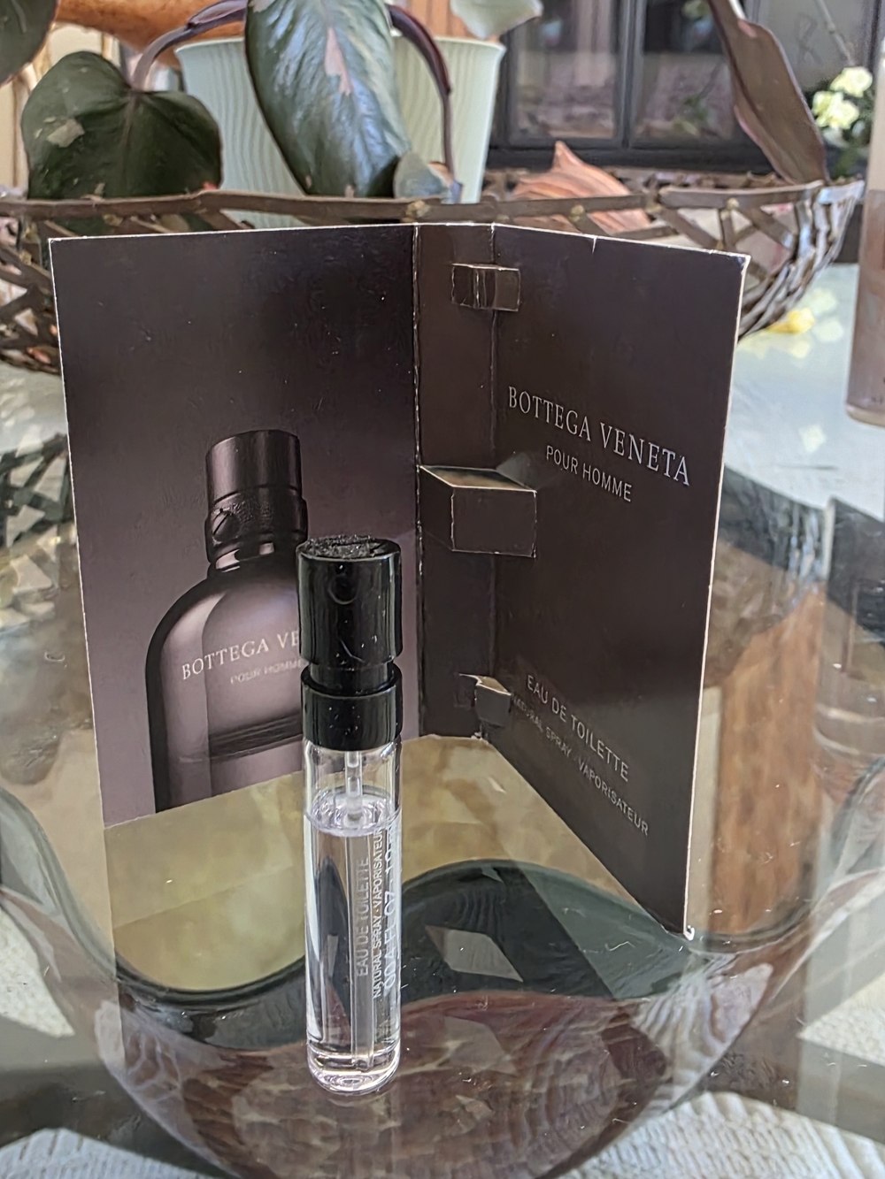 Bottega Veneta Pour Homme Box in Dark Brown and Cream